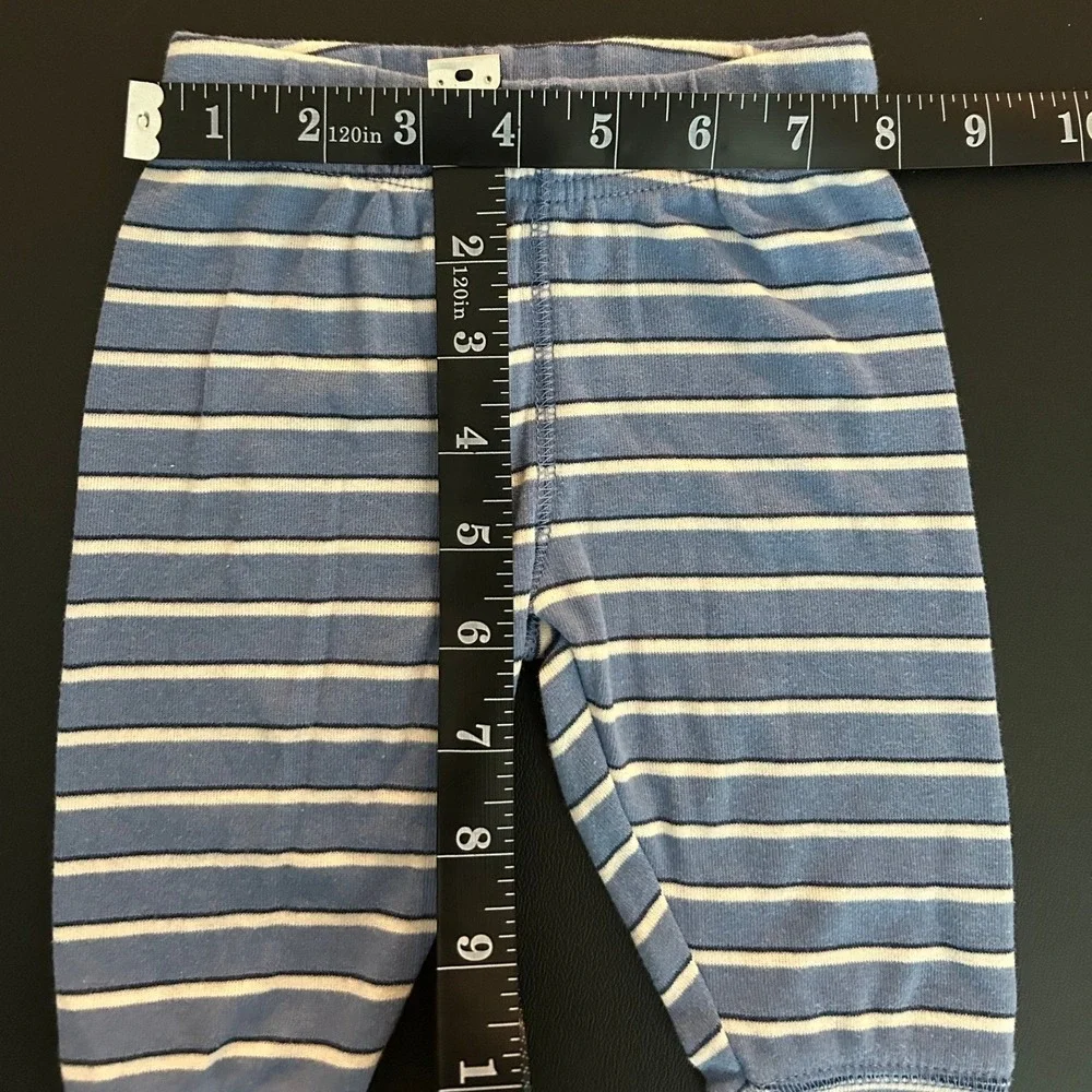 Carters Child of Mine Blue Striped Baby Pants Joggers 3-6 Months Elastic Waist